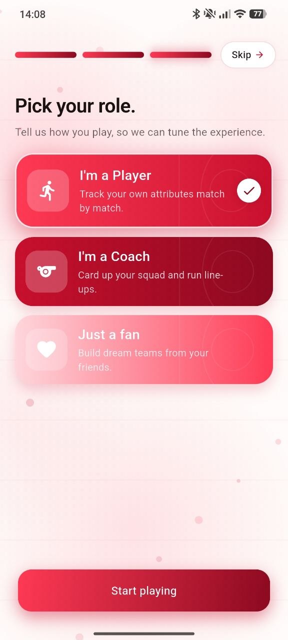 Onboarding screen